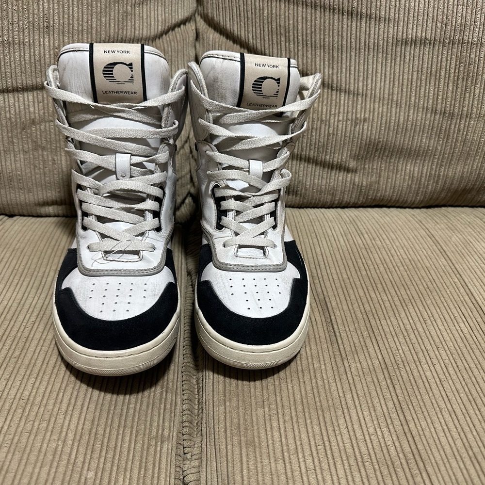 Coach White Sneakers High-Top with Ankle Support - Picture 2 of 4